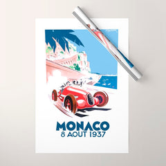 1937 MONACO Grand Prix Racing Poster Wrapping Paper