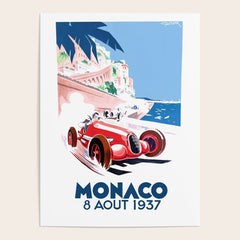1937 MONACO Grand Prix Racing Poster Poster