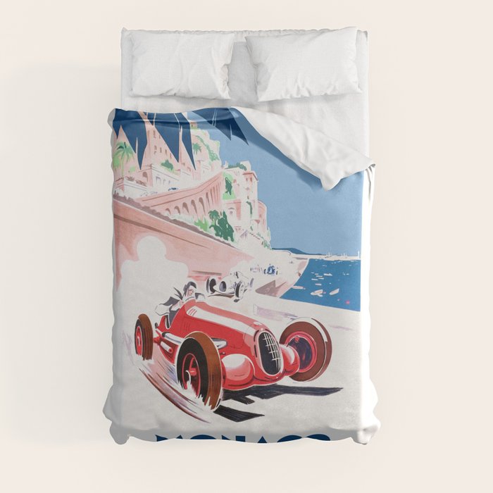 1937 MONACO Grand Prix Racing Poster Duvet Cover