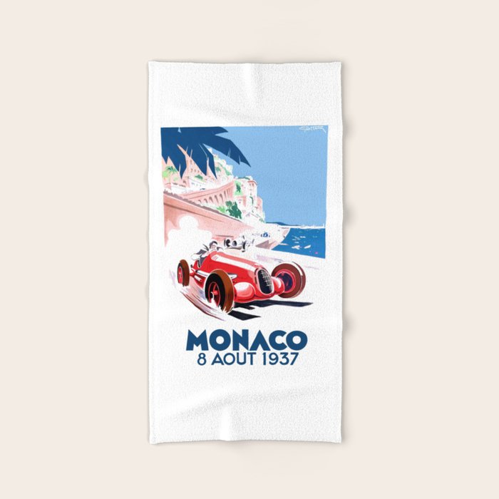 1937 MONACO Grand Prix Racing Poster Bath Towel