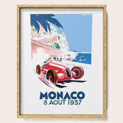 1937 MONACO Grand Prix Racing Poster Serving Tray