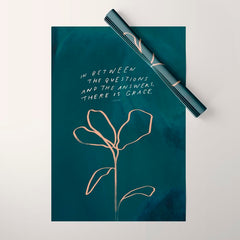 "In Between The Questions And The Answers, There Is Grace." Wrapping Paper