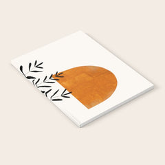 Autumn Vine' Minimal Mid Century Abstract Shapes With Floral Plant Motif Boho Vintage Paper Collage Line Drawing Notebook