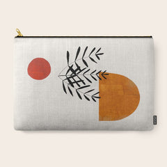 Autumn Vine' Minimal Mid Century Abstract Shapes With Floral Plant Motif Boho Vintage Paper Collage Line Drawing Carry All Pouch