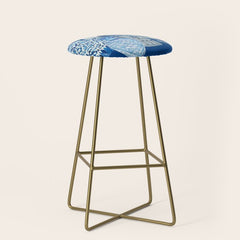 4 Four 4 Blue and White Ginger Jars  Stool