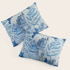 4 Four 4 Blue and White Ginger Jars  Pillow Sham