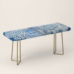 4 Four 4 Blue and White Ginger Jars  Bench