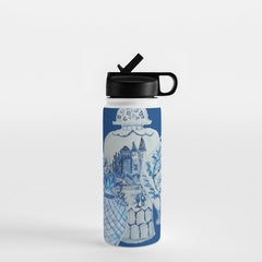 4 Four 4 Blue and White Ginger Jars  Water Bottle