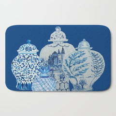 4 Four 4 Blue and White Ginger Jars  Bath Mat