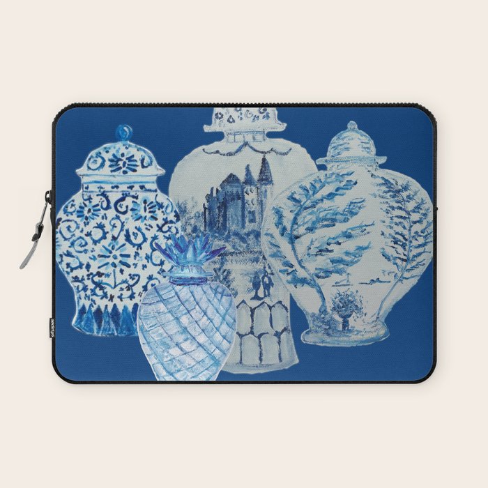 4 Four 4 Blue and White Ginger Jars  Laptop Sleeve