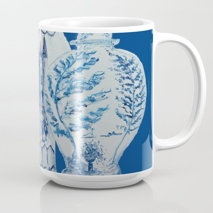 4 Four 4 Blue and White Ginger Jars  Coffee Mug