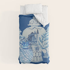 4 Four 4 Blue and White Ginger Jars  Duvet Cover