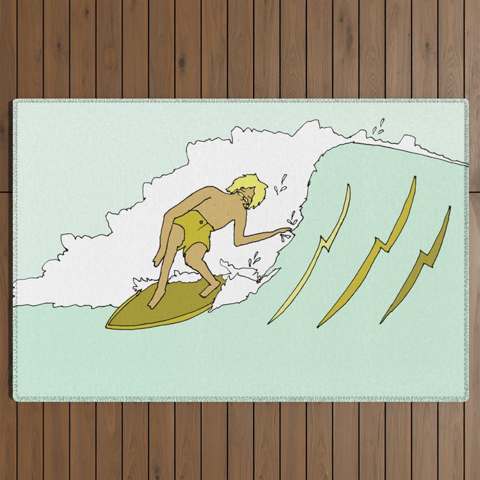 70s outer banks surf // retro surf by surfy birdy Outdoor Rug