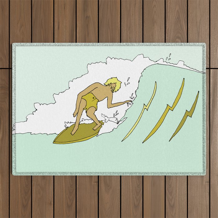 70s outer banks surf // retro surf by surfy birdy Outdoor Rug