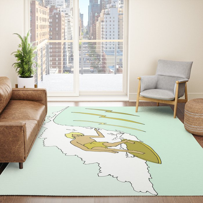 70s outer banks surf // retro surf by surfy birdy Rug