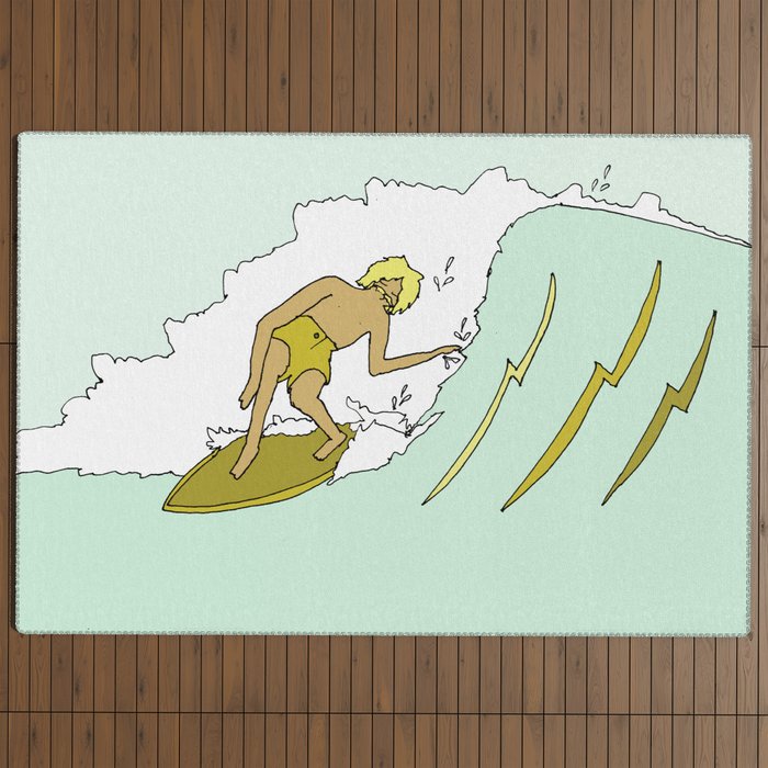 70s outer banks surf // retro surf by surfy birdy Outdoor Rug