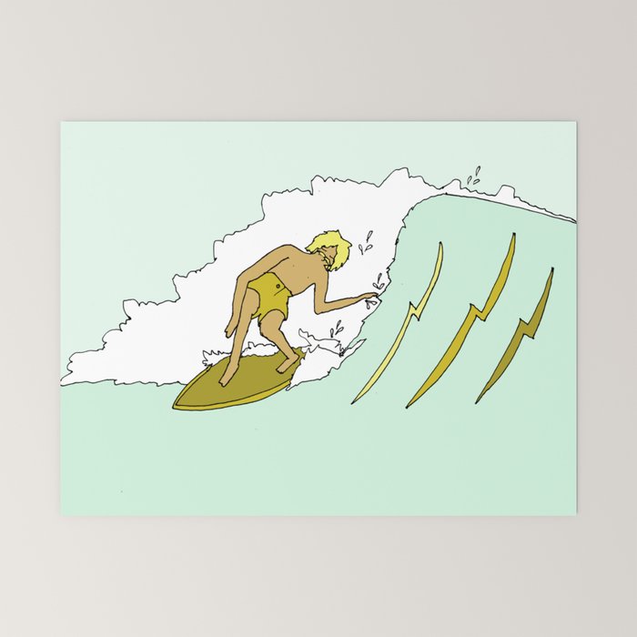 70s outer banks surf // retro surf by surfy birdy Mini Art Print