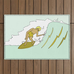 70s outer banks surf // retro surf by surfy birdy Outdoor Rug