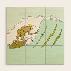 70s outer banks surf // retro surf by surfy birdy Wood Wall Art