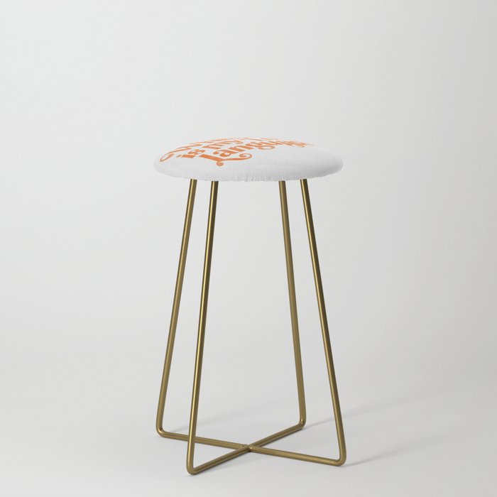 "Whiskey Is My Love Language" Cute Orange Typography Design For Whiskey Lovers! Stool