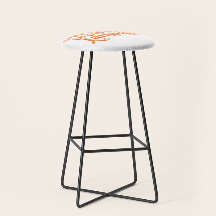 "Whiskey Is My Love Language" Cute Orange Typography Design For Whiskey Lovers! Stool