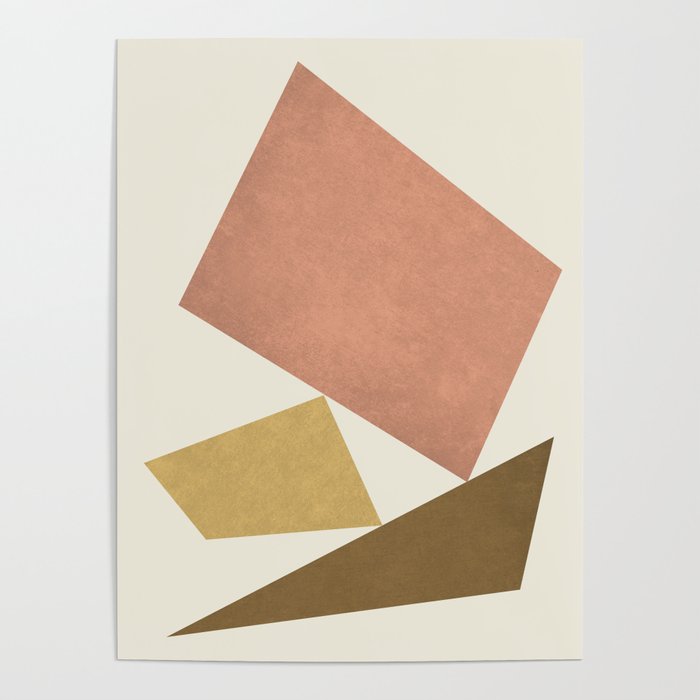 3 Forms Composition - Pink Poster