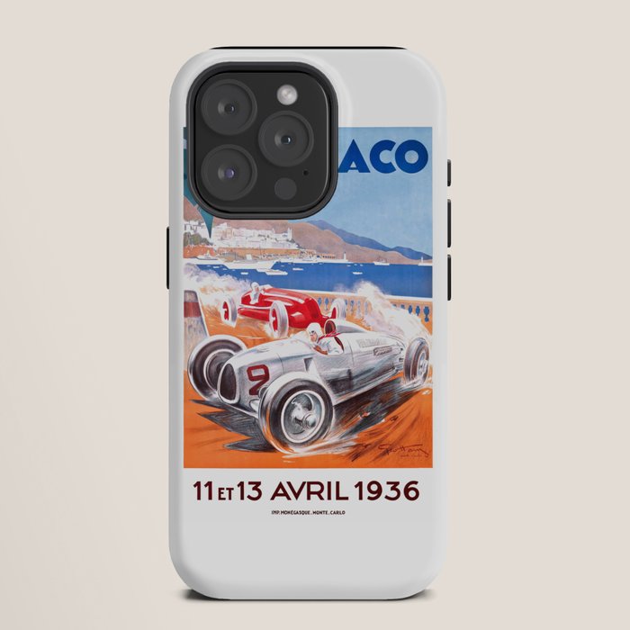 1936 Monaco Grand Prix Race Poster  iPhone Case