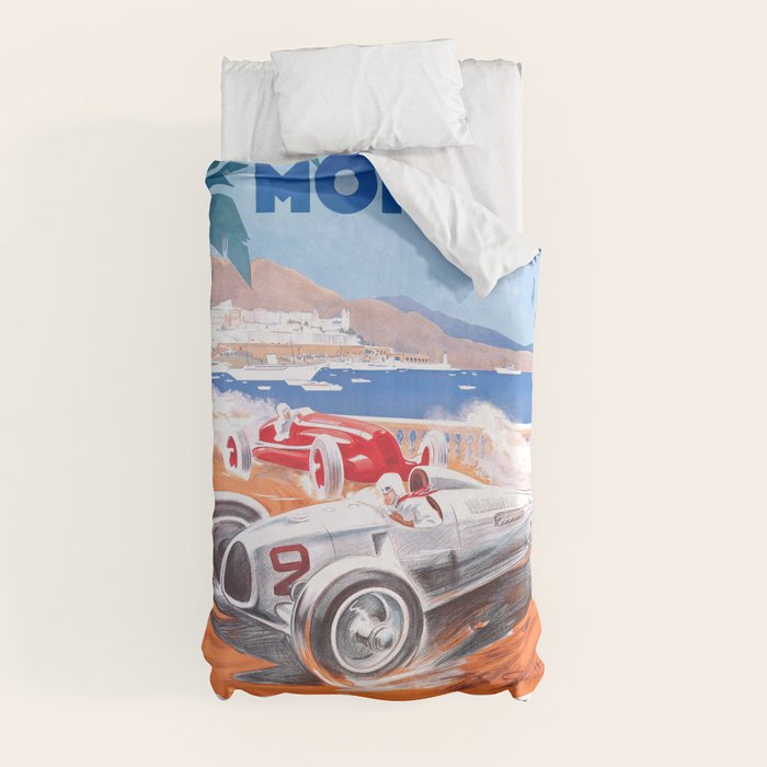 1936 Monaco Grand Prix Race Poster  Duvet Cover