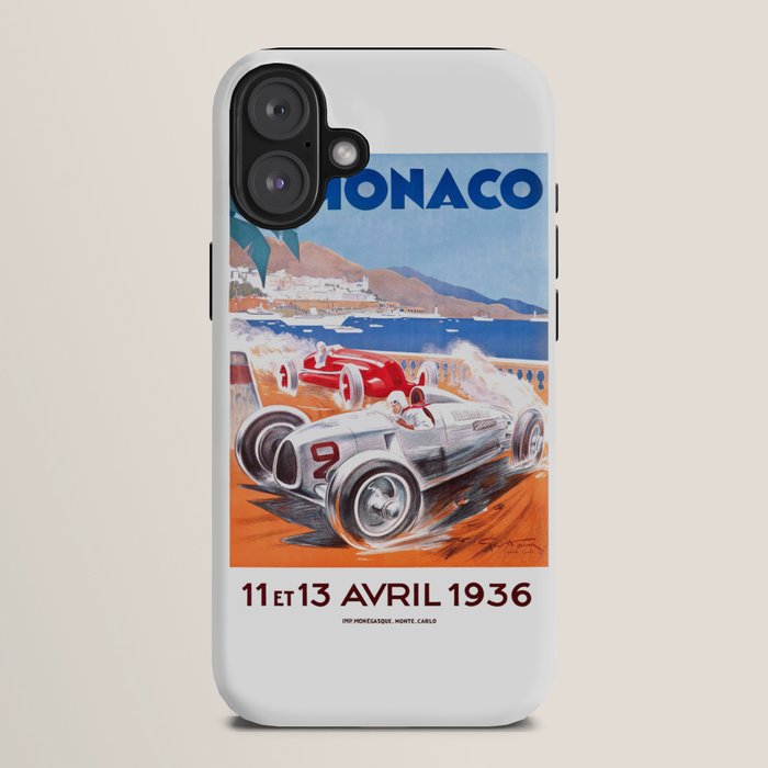 1936 Monaco Grand Prix Race Poster  iPhone Case