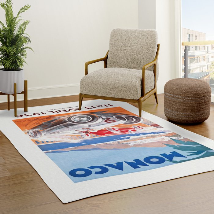 1936 Monaco Grand Prix Race Poster  Rug