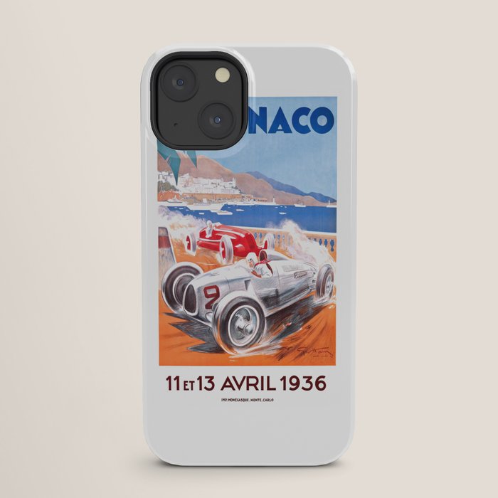 1936 Monaco Grand Prix Race Poster  iPhone Case