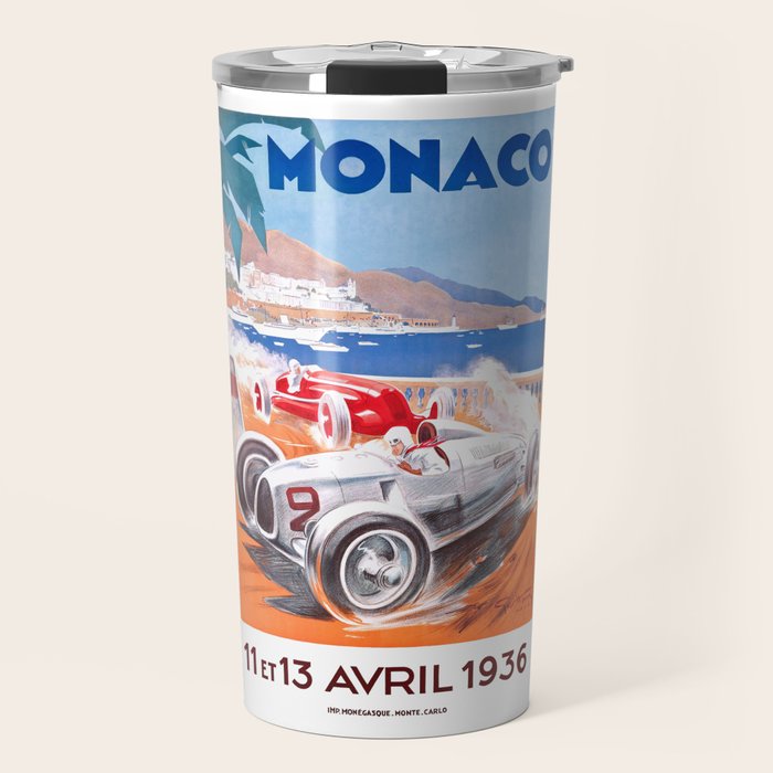 1936 Monaco Grand Prix Race Poster  Travel Mug