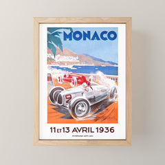 1936 Monaco Grand Prix Race Poster  Mini Art Print