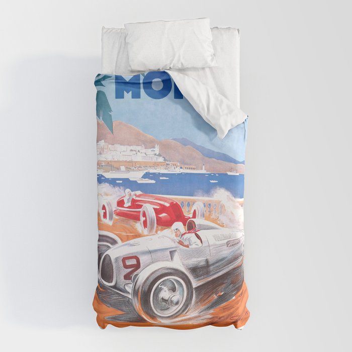 1936 Monaco Grand Prix Race Poster  Duvet Cover