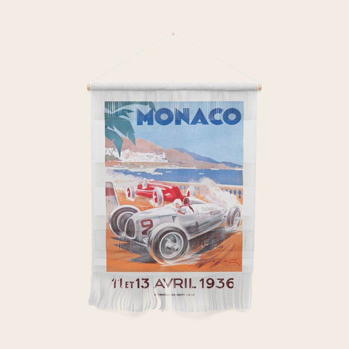 1936 Monaco Grand Prix Race Poster  Wall Hanging