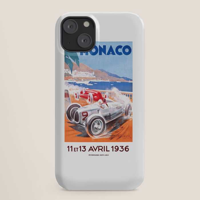 1936 Monaco Grand Prix Race Poster  iPhone Case