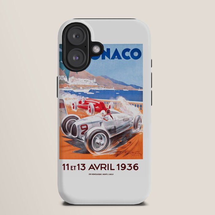 1936 Monaco Grand Prix Race Poster  iPhone Case