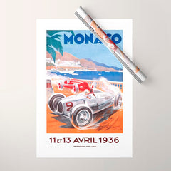 1936 Monaco Grand Prix Race Poster  Wrapping Paper