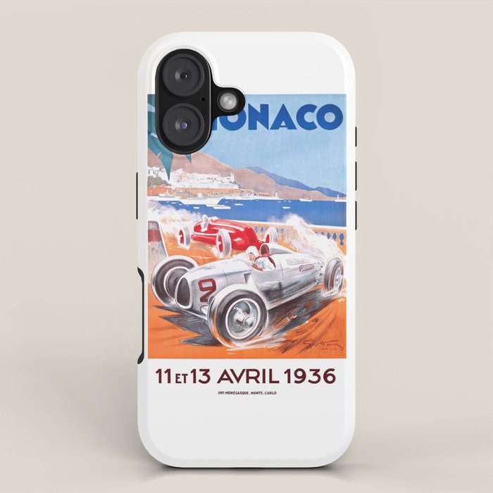 1936 Monaco Grand Prix Race Poster  iPhone Case