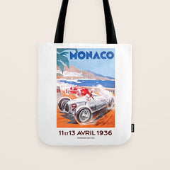 1936 Monaco Grand Prix Race Poster  Tote Bag