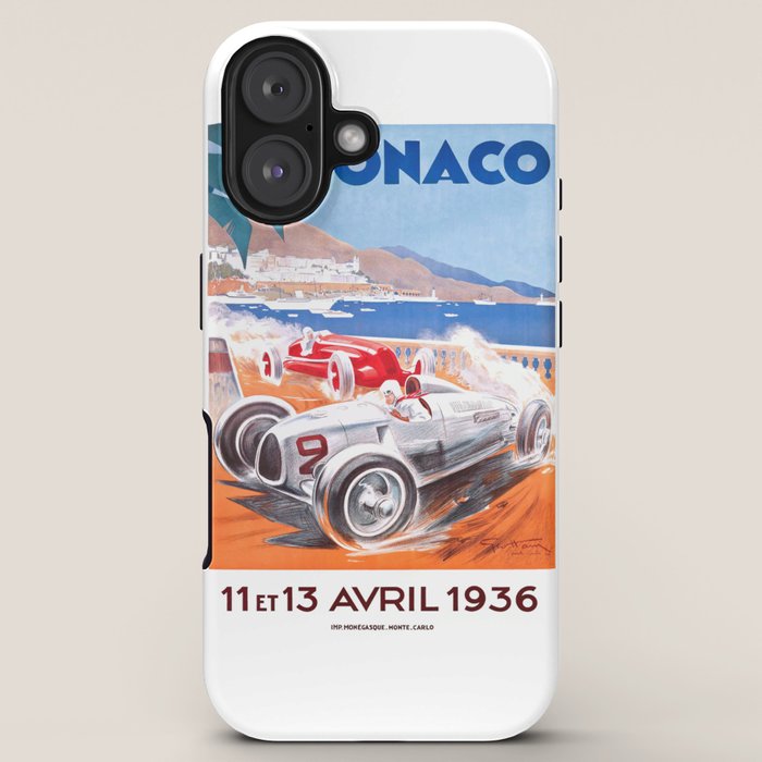 1936 Monaco Grand Prix Race Poster  iPhone Case