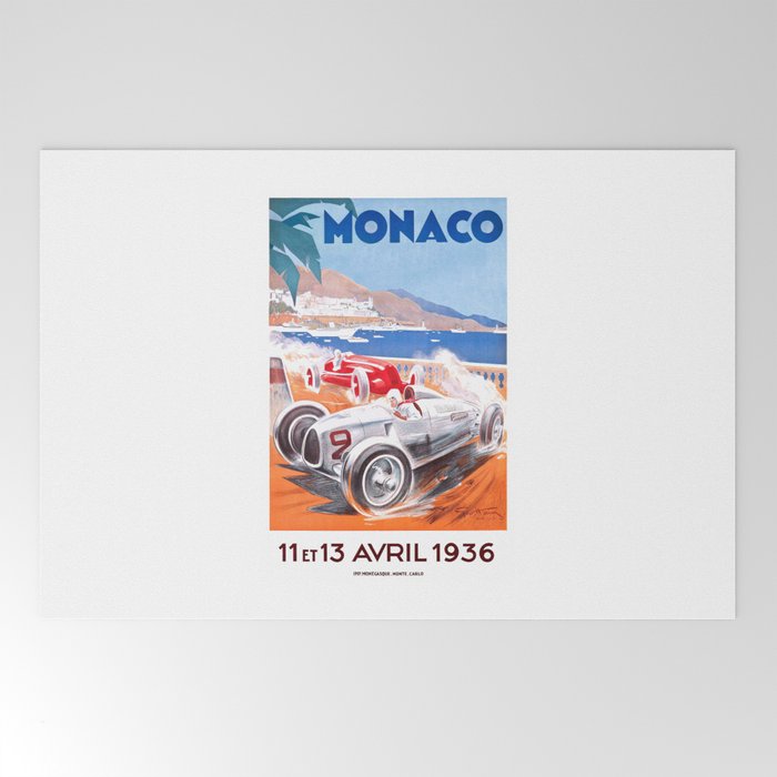 1936 Monaco Grand Prix Race Poster  Welcome Mat