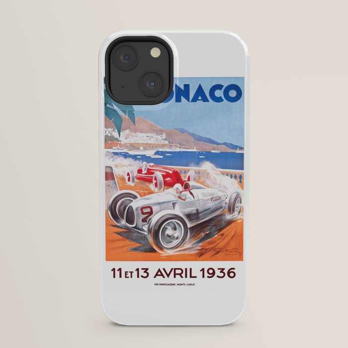 1936 Monaco Grand Prix Race Poster  iPhone Case