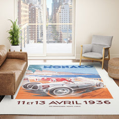 1936 Monaco Grand Prix Race Poster  Rug