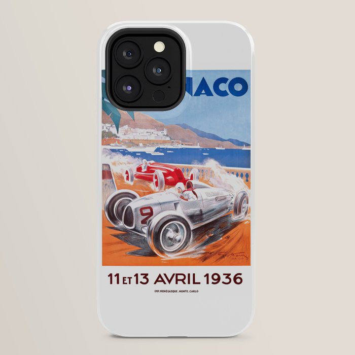 1936 Monaco Grand Prix Race Poster  iPhone Case