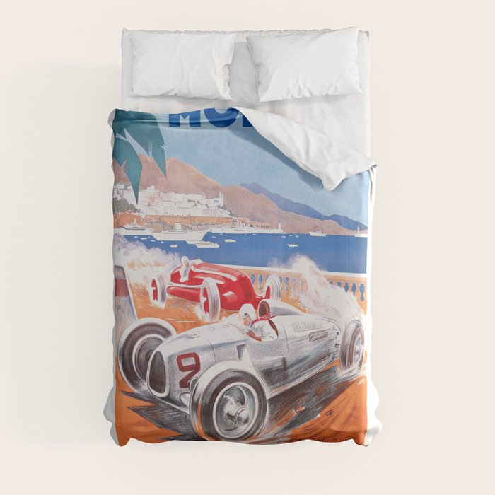 1936 Monaco Grand Prix Race Poster  Duvet Cover