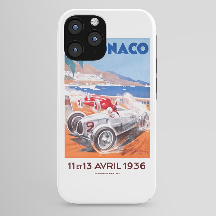 1936 Monaco Grand Prix Race Poster  iPhone Case