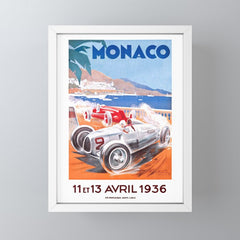 1936 Monaco Grand Prix Race Poster  Mini Art Print