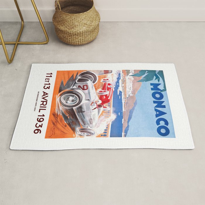 1936 Monaco Grand Prix Race Poster  Rug