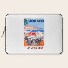 1936 Monaco Grand Prix Race Poster  Laptop Sleeve